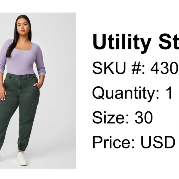 Torrid Dark Green Cargo Pants - Picture 3 of 3